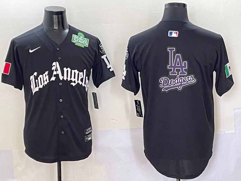 Men Los Angeles Dodgers Blank Black Five generations Joint Name 2025 Nike MLB Jersey style 25->los angeles dodgers->MLB Jersey
